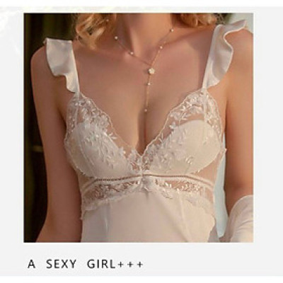 Váy ngủ lụa 2 dây hàng Quảng Châu cao cấp, form chuẩn có lót mút ngực mã D809