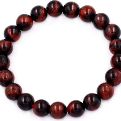 Chuỗi hạt đeo tay Đá Mắt Hổ Đỏ Đen 8 ly 22 hạt - hợp mệnh Hỏa, mệnh Thổ