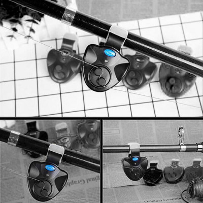 4 cái thiết bị báo động cá cắn câu bằng đèn led và âm thanh