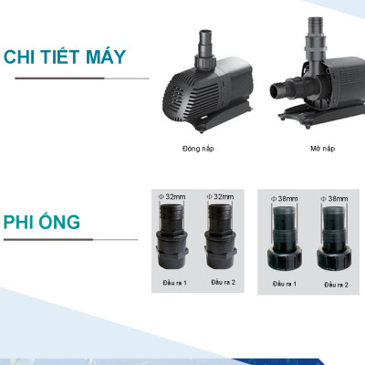 Máy bơm nước ATMAN AT10000 90W, 10000L/Hr lọc nước hồ cá koi, bơm sinh hoạt, tiểu cảnh, đài phun nước cao cấp 