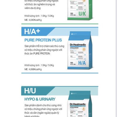 HẠT DR.HEALMEDIX URINARY CANINE (PRUNUS) - HẠT CAO CẤP NGĂN NGỪA BỆNH SỎI THẬN CHO CHÓ - 1.5KG