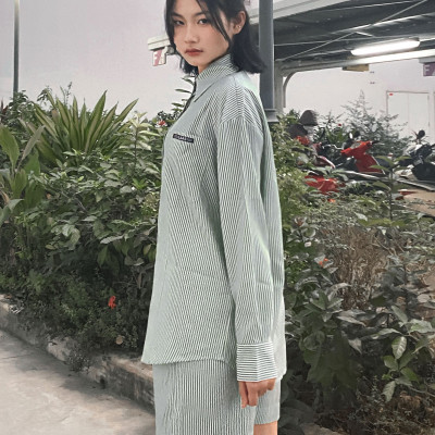 LAAS Set somi short sọc xanh cá tính năng động