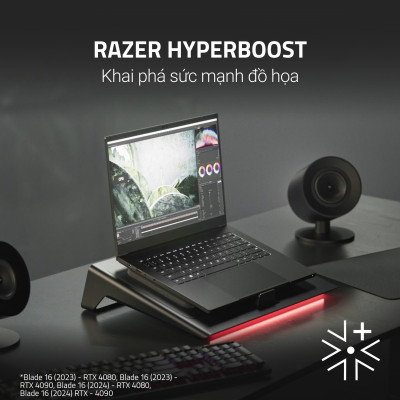 Đế tản nhiệt Razer Laptop Cooling Pad | 14" đến 18" inch | 3 Cổng USB-A 2.0 Kết Nối | Nhiệt Độ Mát lên tới 16 Độ | Hàng Chính Hãng