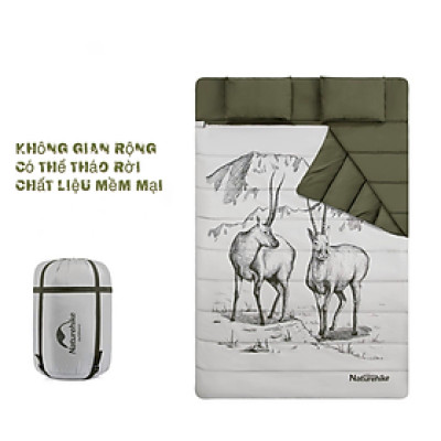 Túi ngủ cotton đôi kèm gối NatureHike NH21MSD06