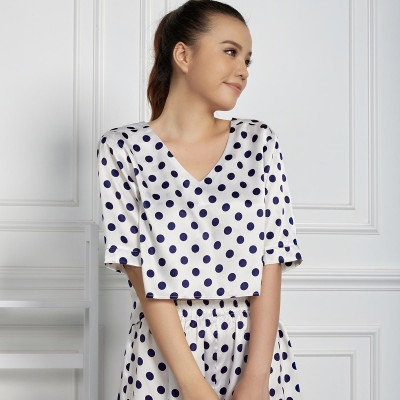 Đồ Bộ Nữ Mặc Nhà Pijama Quần Đùi, Áo Lửng Lụa Hàn Maxivic, La Mộc MM112122