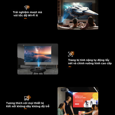 Máy chiếu thông minh Yaber U6 Pro Full-HD 4K Android Tivi - Hàng Chính Hãng - Thương hiệu Máy chiếu mini Máy chiếu gia đình văn phòng hàng đầu