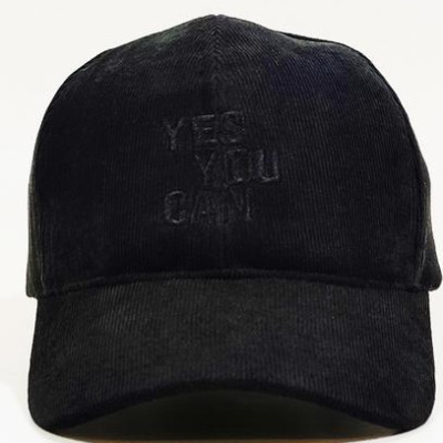 mũ lưỡi trai nhung gân tăm thêu chữ 