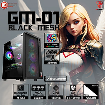 CASE MAGIC GM-01 CÓ SẮN 4 FAN (MATX) - Hàng chính hãng