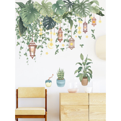 Sticker Giấy Dán Tường Decal Dán tường Tranh Dán Tường Trang Trí Tường Mẫu Hoa Lá ZH90