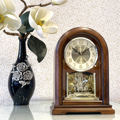 Đồng hồ Để bàn Rhythm CRH240NR06 Kt 22.6 x 31.7 x 12.4cm, Vỏ gỗ. Dùng Pin.