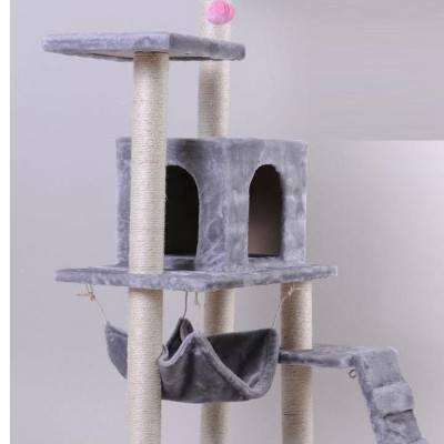 Trụ mèo 4 tầng cao 1,4m nhiều bộ phận nhà cây cho mèo cào -cat tree MÀU NGẪU NHIÊN