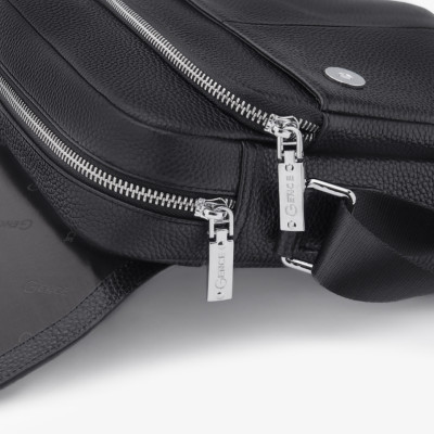 Túi Đeo Chéo Nam Túi Đeo Vai Cỡ Nhỏ GENCE TD01 Da Bò Mềm Cao Cấp Màu Đen Dáng Dọc