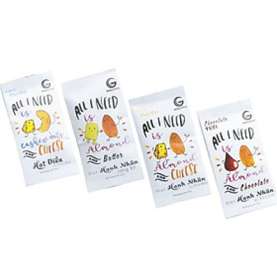 COMBO 4 TÚI HẠT HẠNH NHÂN VÀ HẠT ĐIỀU NHIỀU VỊ - ECOPRICE