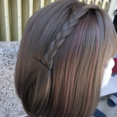 Tóc giả nguyên đầu cúp xám vic line- tặng lứoi chùm tóc- hình thật