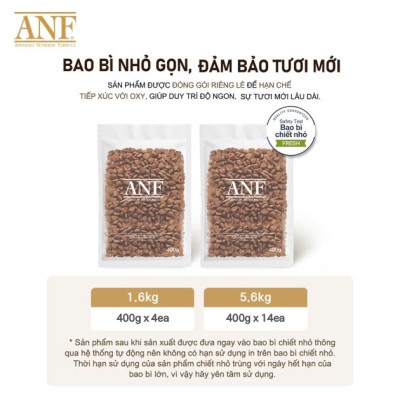 ANF 6Free+ thức ăn cao cấp dành cho chó - Vị CÁ HỒI & CÁ TRẮNG 1.6Kg