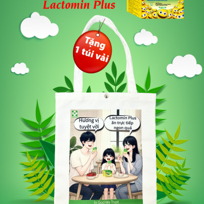 Túi vải canvas tặng kèm cho đơn hàng có ít nhất 1 hộp Lactomin Plus (Hàng tặng không bán)