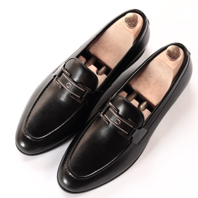 Giày Tây Nam Không Dây Đai Ngang ( Xả Kho ) - Da Mềm Đế Cao Su Mềm Mã D02-PVC