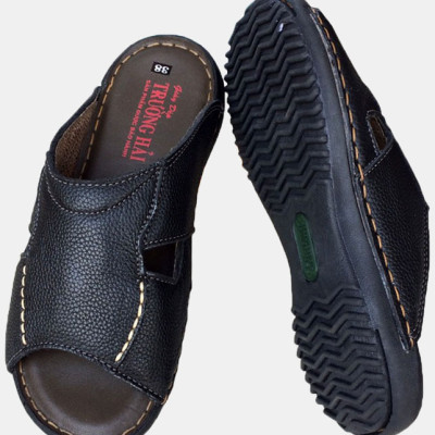 Dép nam quai ngang da bò cao cấp TH_QN052