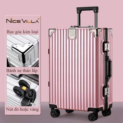 [Size 20inch] Vali Khung Nhôm Vân Nhám Chống Trầy Xước NiceVilla