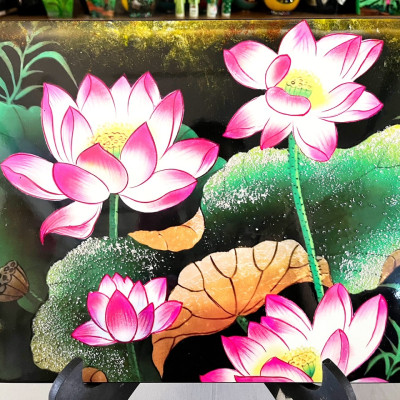 Tranh Sơn Mài - HOA SEN | Size 30x40 cm | Tinh Hoa Nghệ Thuật Việt – Thanh Tịnh và Trang Nhã