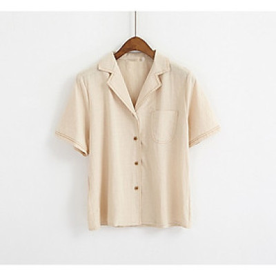 Áo sơ mi Haint Boutique áo sơ mi nữ thiết kế tay ngắn cổ lật HB21