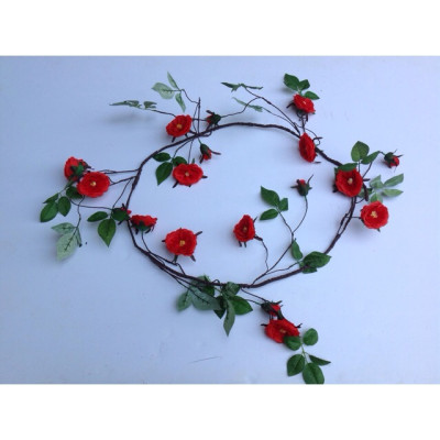 Dây leo hoa hồng trà giả - dài 180cm - Cây giả, hoa lụa Decor trang trí nhà cửa