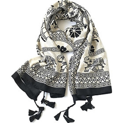 Khăn choàng cổ / đi biển nữ cotton mẫu voi hàng Úc con cấp