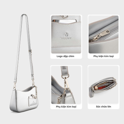 Túi Yuumy (Thời trang nữ kèm phụ kiện xinh xắn size 24 - Túi đeo chéo da Glossy YN295)