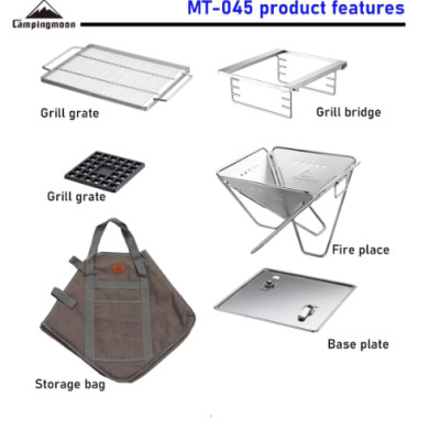 Bếp nướng than hoa gấp gọn 6-8 người Campingmoon MT-045