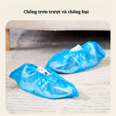 Bọc giày dép dùng một lần, làm từ vải không dệt chống mài mòn, chống bụi, bền, chống trượt 100 cái