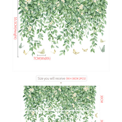 Sticker Giấy Dán Tường Decal Dán tường Tranh Dán Tường Trang Trí Tường Mẫu  Hoa Lá Phong Cách Vintage ZDB-2579