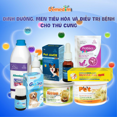 Vemedim Genazol dùng khi viêm da do vi khuẩn và nấm trên chó mèo, tuýp 20g