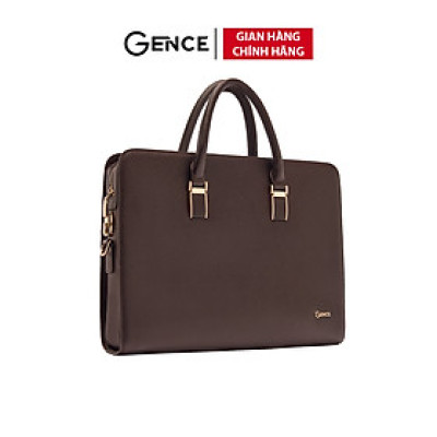 Cặp Da Doanh Nhân Túi Xách Công Sở GENCE CTS13 Da Bò Khóa Số Cao Cấp Màu Nâu