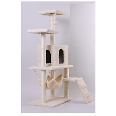 Trụ mèo 4 tầng cao 1,4m nhiều bộ phận nhà cây cho mèo cào -cat tree MÀU NGẪU NHIÊN