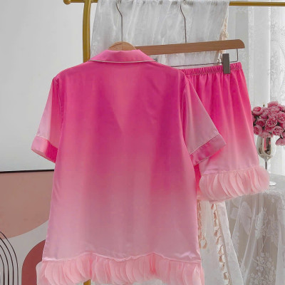 Bộ Đồ Ngủ B291 Lụa Quảng Châu Cao Cấp Đính Đá Thiên Nga Xinh Xắn