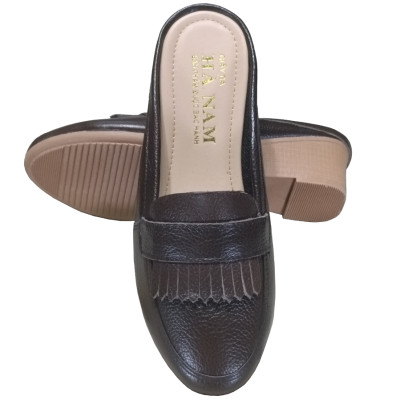 Sục Nữ Đế Xuồng HA NAM Da Bò Thật Đế Cao Su 5cm DNU2184