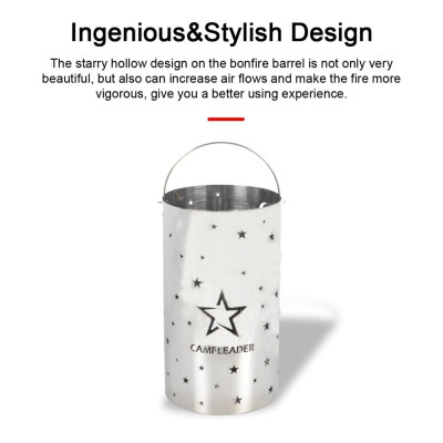 Thùng đốt lửa CAMPLEADER tích hợp bằng thép không gỉ để cắm trại ngoài trời kiêm bếp sưởi ấm đêm