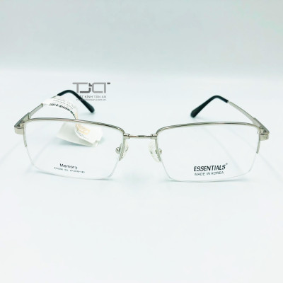 Gọng kính nam, titanium, dẽo, phom chữ nhật thời trang chính hãng Essentials E50006