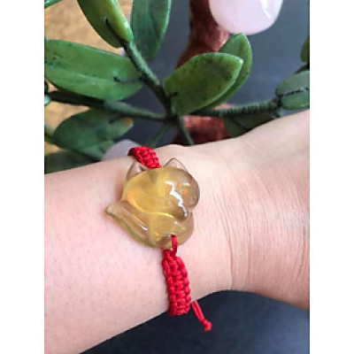 VÒNG TAY HANDMADE HỒ LY ĐÁ THẠCH ANH VÀNG TỰ NHIÊN DÂY ĐỎ MAY MẮN TÀI LỘC VỀ TÌNH DUYÊN CÔNG DANH HỢP NỮ MỆNH KIM MỆNH THỔ THỦY Ạ