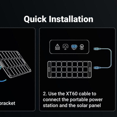 Ugreen UG15114SC200TK 200W chuẩn cắm kết nối Type XT60 Tấm panel năng lượng mặt trời có thể xếp gọn dùng cho trạm sạc 600w 1200w 2200w Gs600 gs1200 - HÀNG CHÍNH HÃNG