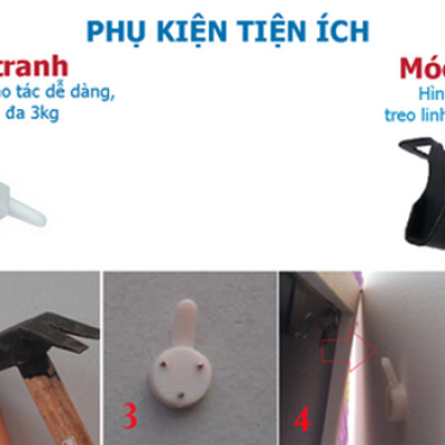 Bộ 6 Khung Hình Kính Treo Tường Tặng bộ ảnh như hình mẫu, Đinh Treo Tranh và sơ đồ treo - Khung Hình Phạm Gia PGCTK12