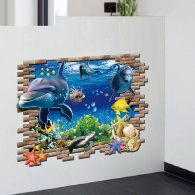 Decal 3D cá heo AmyShop DCS009 ( 60 x 90 cm)