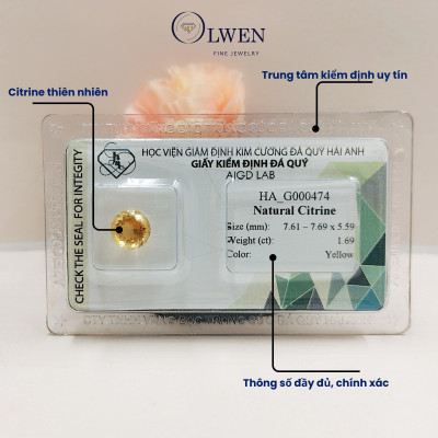 Viên đá thạch anh vàng ( citrine ) thiên nhiên  HA_G000474