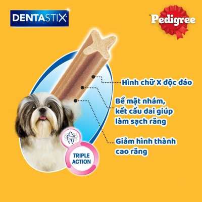 Bánh Xương Chăm Sóc Răng Pedigree Dentastix Small Dogs 75g Dành Cho Chó Nhỏ và Chó Trưởng Thành trên 1 tuổi