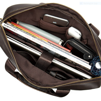 Túi xách nam da bò thật cao cấp phong cách mới 15,6"