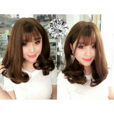 Tóc giả nữ  tặng lưới chùm tóc- Tóc giả cao cấp nguyên đầu xoăn qua vai cao cấp - hình thật