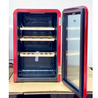 Tủ rượu vang HCK màu đỏ 22 chai có mặt kính (dung tích 70L) Hàng chính hãng