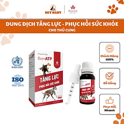 Dung Dịch Uống Hỗ Trợ Tăng Lực - Phục Hồi Sức Khỏe five-ATP Cho Thú Cưng 20ml