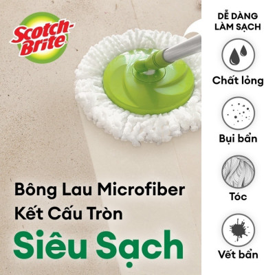 Bộ cây lau nhà thông minh 360 độ một lồng giặt 3M SCOTCH-BRITE 
