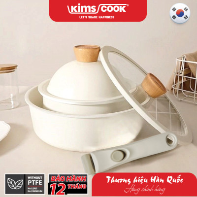 Bộ Nồi Đa Năng MOONLIGHT KimsCook F000026 Tay Cầm Rời - Dùng Cho Mọi Loại Bếp - Hàng Chính Hãng